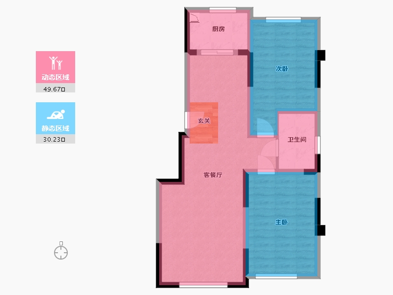 吉林省-长春市-中顺碧水园-71.23-户型库-动静分区