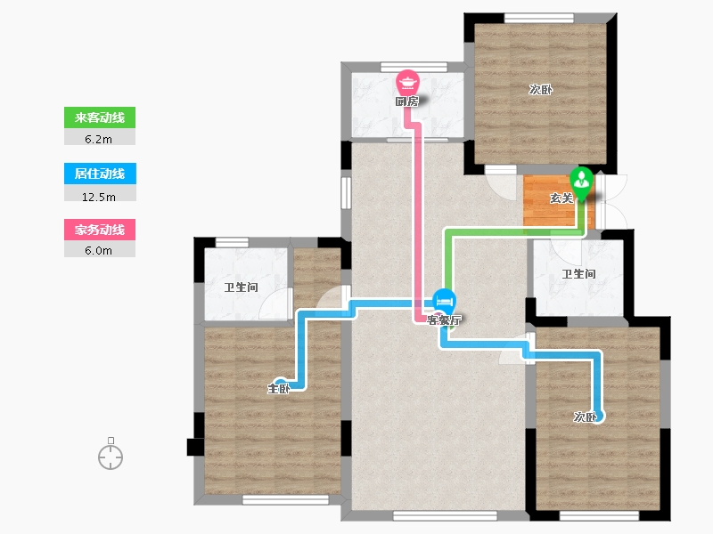 吉林省-长春市-中顺碧水园-94.74-户型库-动静线