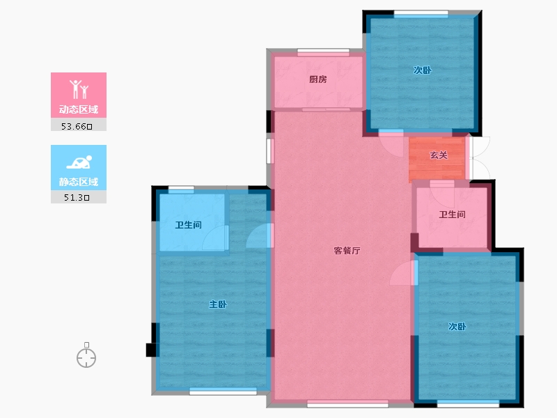 吉林省-长春市-中顺碧水园-94.74-户型库-动静分区