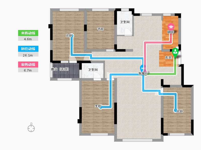 吉林省-长春市-中顺碧水园-145.50-户型库-动静线