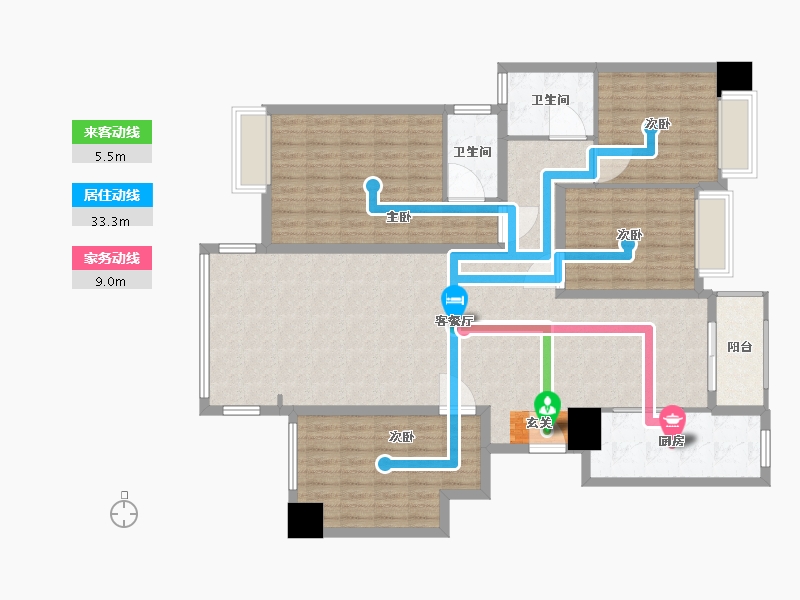 广西壮族自治区-南宁市-御江华庭-140.01-户型库-动静线