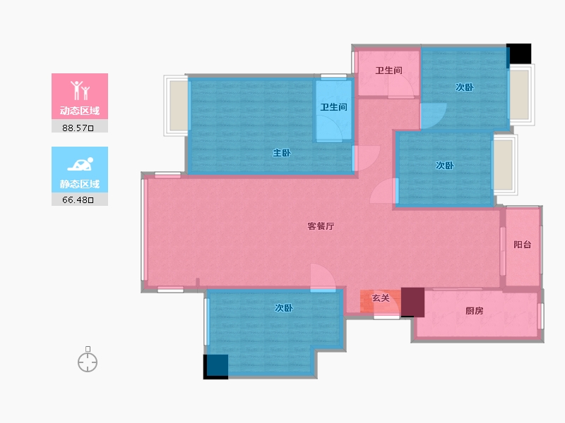 广西壮族自治区-南宁市-御江华庭-140.01-户型库-动静分区