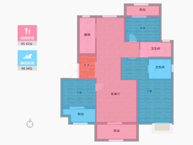 江西省-上饶市-翼天十里风荷-102.55-户型库-动静分区