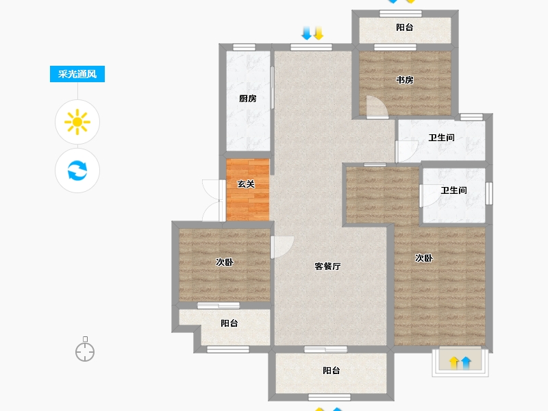 江西省-上饶市-翼天十里风荷-102.55-户型库-采光通风