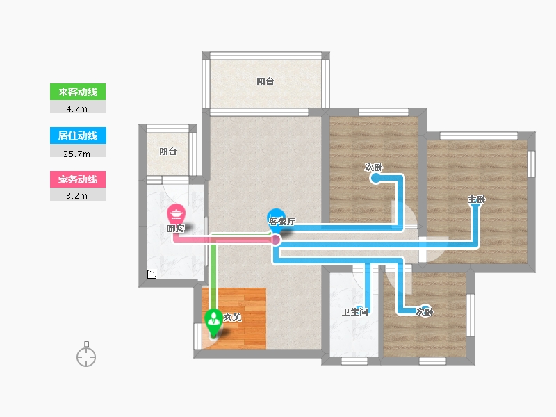 四川省-南充市-鸿通・翡翠城・紫曦府-71.25-户型库-动静线