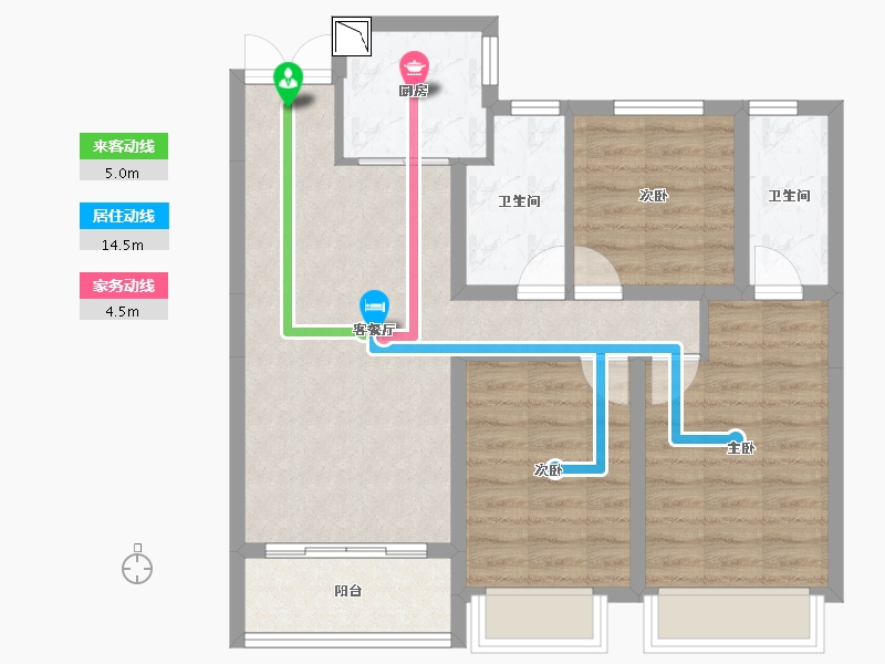 山东省-济南市-绿地华彤苑-77.69-户型库-动静线