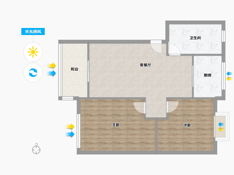 河南省-郑州市-思达大河春天A区-78.04-户型库-采光通风