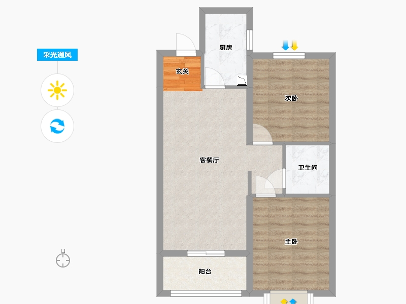 山西省-晋中市-晋中阳光城・文澜府-61.62-户型库-采光通风