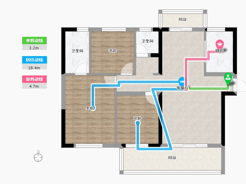 湖南省-长沙市-新华联梦想城-92.37-户型库-动静线