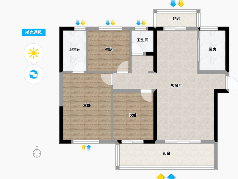 湖南省-长沙市-新华联梦想城-92.37-户型库-采光通风