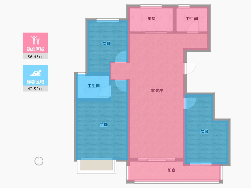 河北省-沧州市-元礼居-88.12-户型库-动静分区