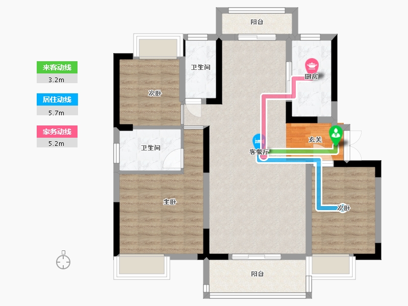 江西省-九江市-锦天府-88.80-户型库-动静线