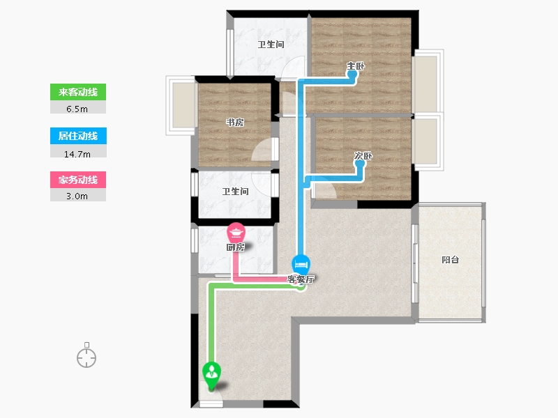 四川省-绵阳市-长兴・星城-82.96-户型库-动静线