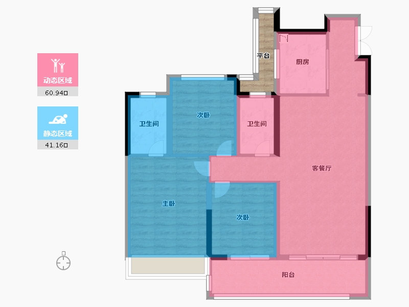 浙江省-温州市-世茂璀璨世家-94.39-户型库-动静分区