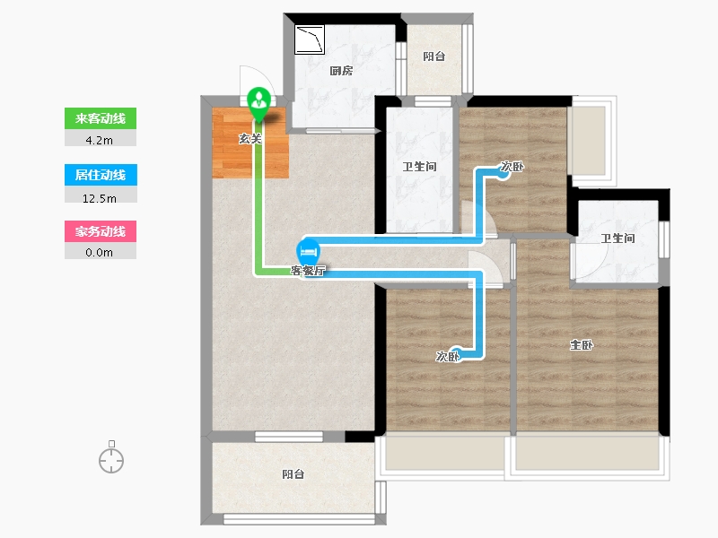 广东省-湛江市-吴川碧桂园・岭南盛世-73.64-户型库-动静线