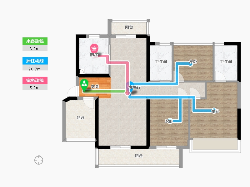 广东省-湛江市-奥园悦时代・熙园-96.00-户型库-动静线