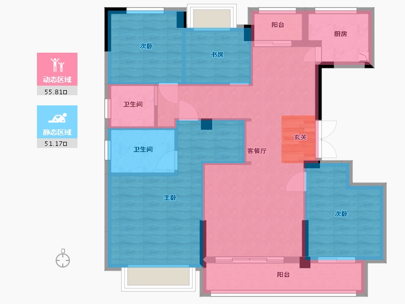 浙江省-衢州市-贝林・金誉府-95.73-户型库-动静分区