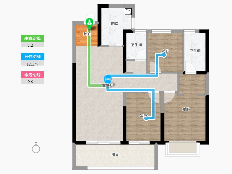 河南省-郑州市-康桥九溪天悦-81.31-户型库-动静线