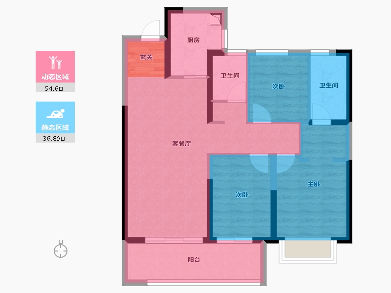 河南省-郑州市-康桥九溪天悦-81.31-户型库-动静分区