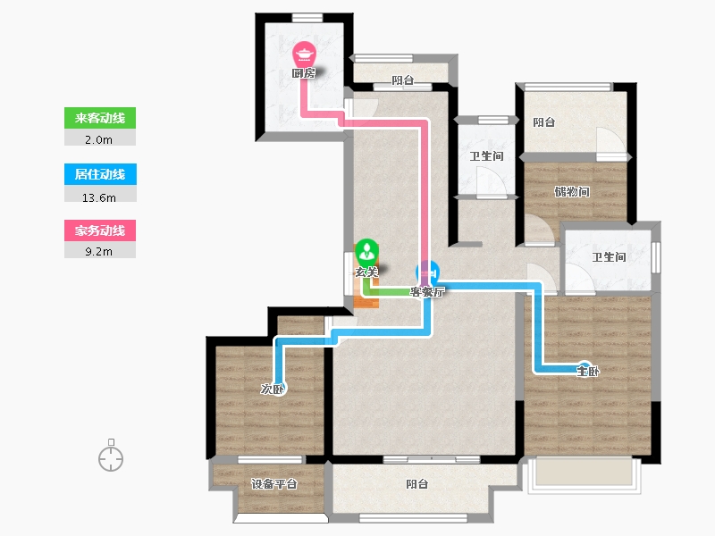 河南省-南阳市-新旭・京华府-107.75-户型库-动静线