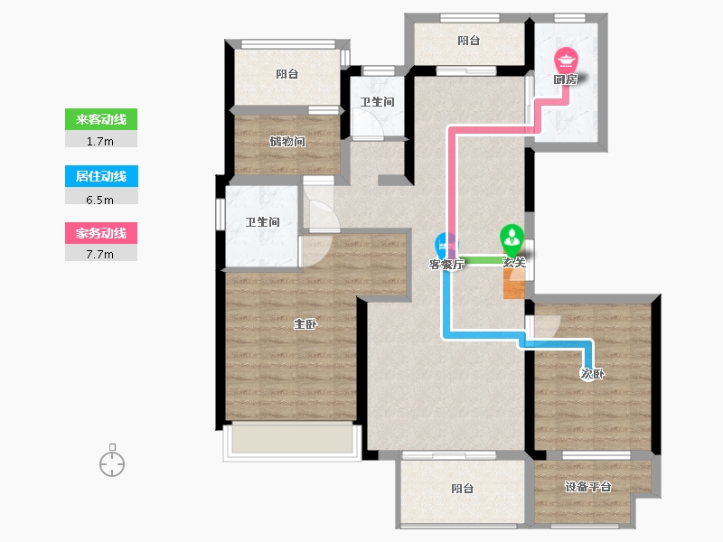 河南省-南阳市-新旭・京华府-104.75-户型库-动静线