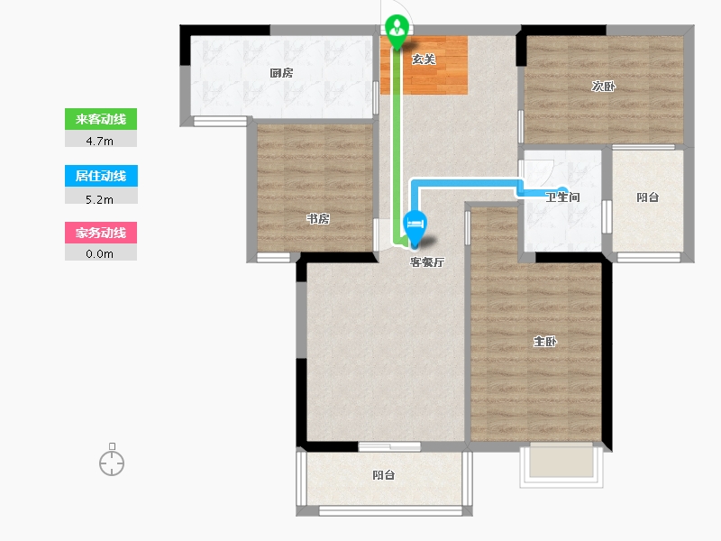 湖北省-咸宁市-领秀城・银泉华府-88.00-户型库-动静线