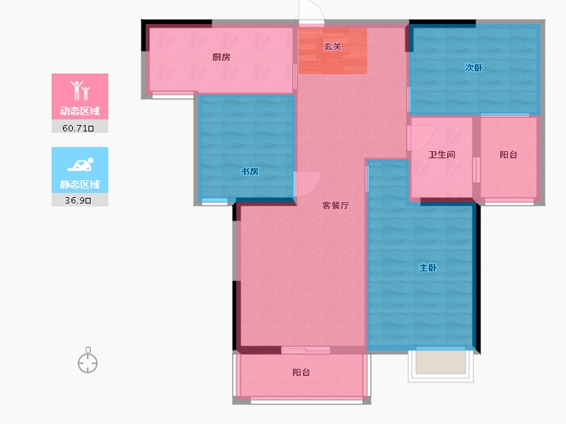 湖北省-咸宁市-领秀城・银泉华府-88.00-户型库-动静分区