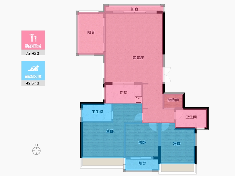 浙江省-温州市-外滩江月湾-111.20-户型库-动静分区