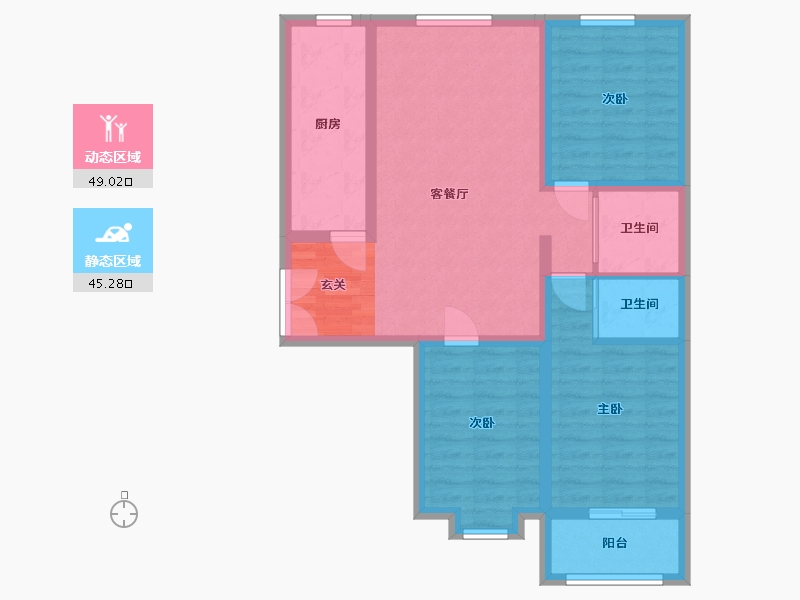 河北省-廊坊市-卓立金领域-83.83-户型库-动静分区