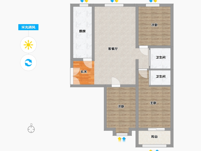 河北省-廊坊市-卓立金领域-83.83-户型库-采光通风