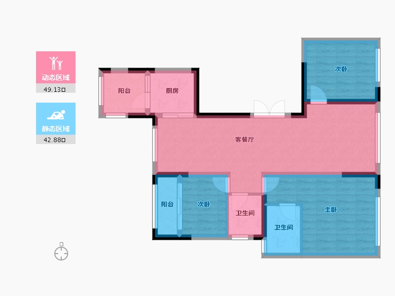 浙江省-嘉兴市-桐乡-81.72-户型库-动静分区