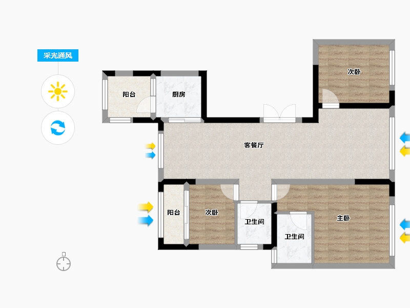 浙江省-嘉兴市-桐乡-81.72-户型库-采光通风