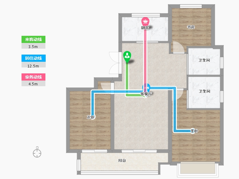 江苏省-盐城市-慧学铭苑-88.00-户型库-动静线