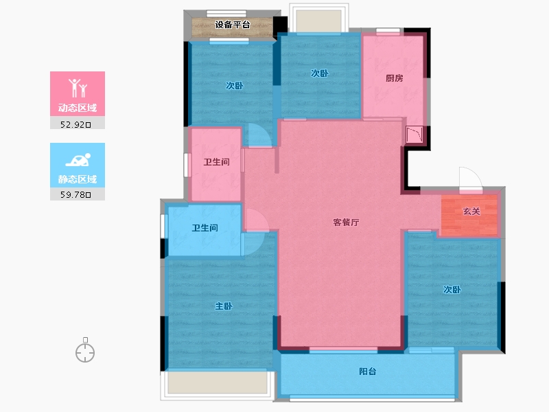 安徽省-宿州市-万兴・龙玺台-103.47-户型库-动静分区