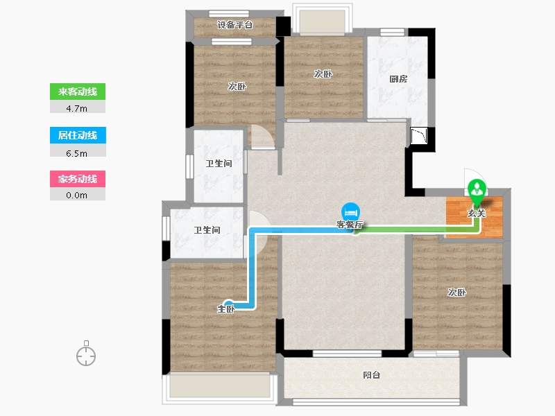 安徽省-宿州市-万兴・龙玺台-103.47-户型库-动静线