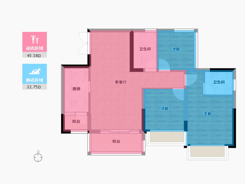 四川省-内江市-传话广场-69.03-户型库-动静分区