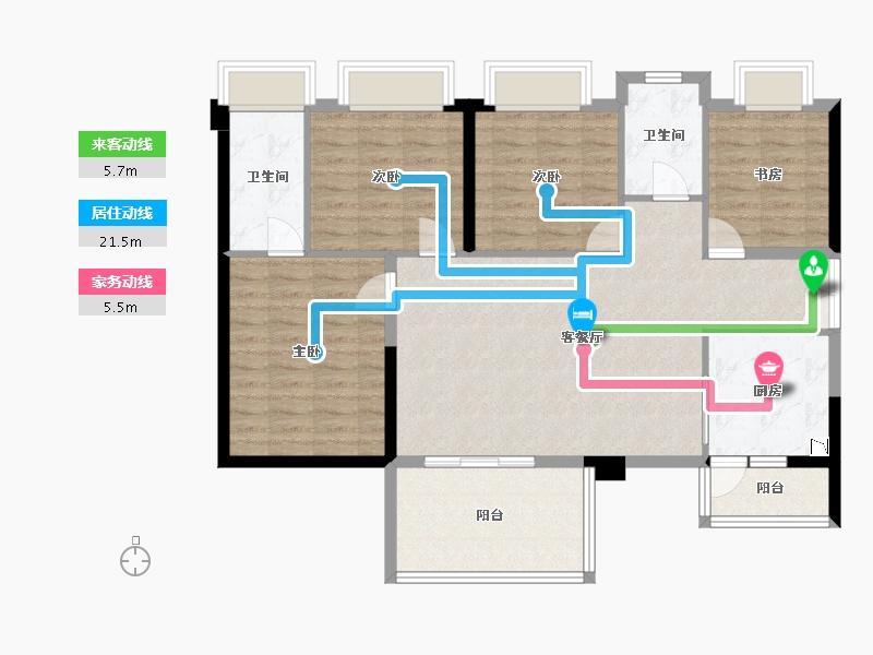 广西壮族自治区-南宁市-启迪亮2期科技公寓-106.05-户型库-动静线