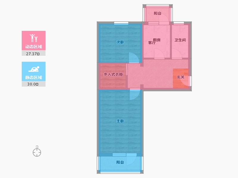 北京-北京市-北太平庄路2号院1号楼-49.96-户型库-动静分区