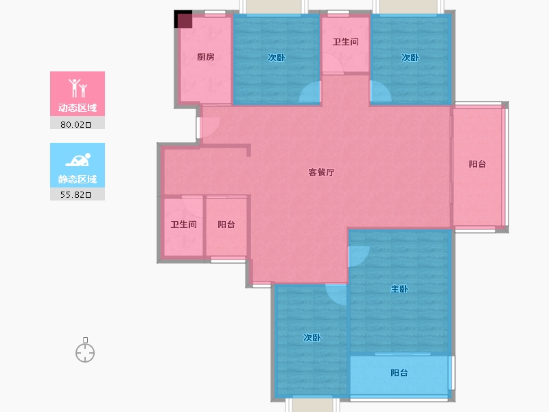 云南省-昆明市-金山小区-125.05-户型库-动静分区