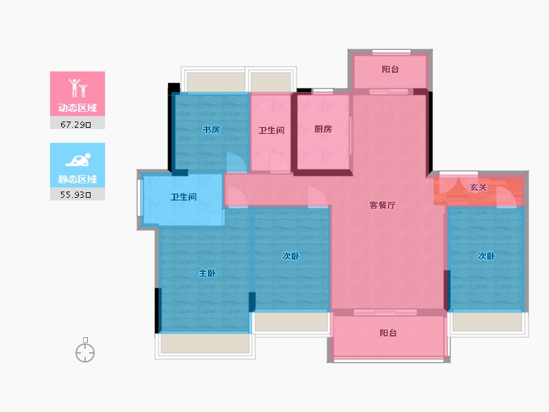 湖南省-湘西土家族苗族自治州-凯盛1号-111.26-户型库-动静分区