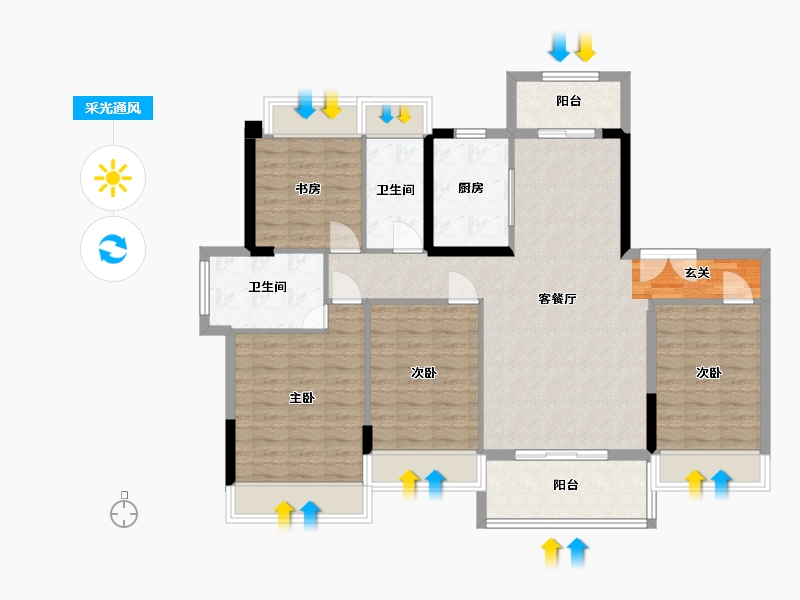 湖南省-湘西土家族苗族自治州-凯盛1号-111.26-户型库-采光通风