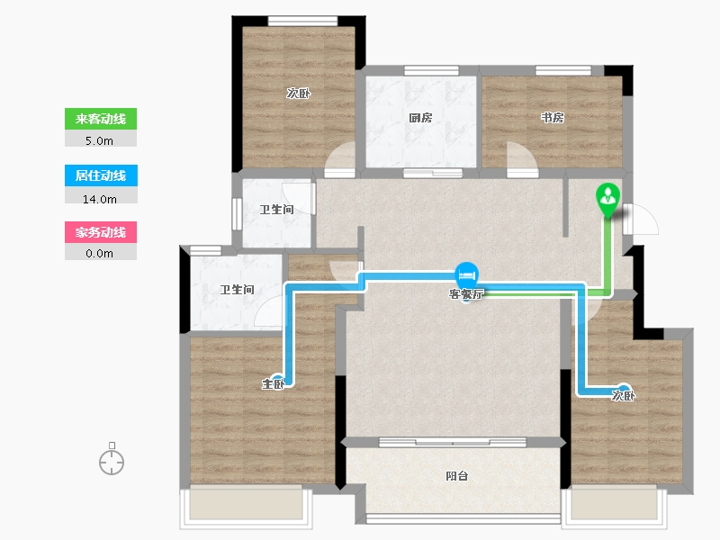 浙江省-嘉兴市-万科城市之光-101.60-户型库-动静线