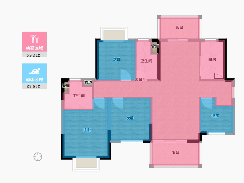 广西壮族自治区-南宁市-新城悦隽风华-85.20-户型库-动静分区