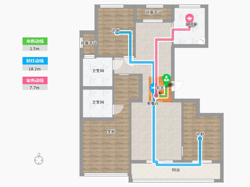 浙江省-舟山市-柳岸晓风花园-102.06-户型库-动静线