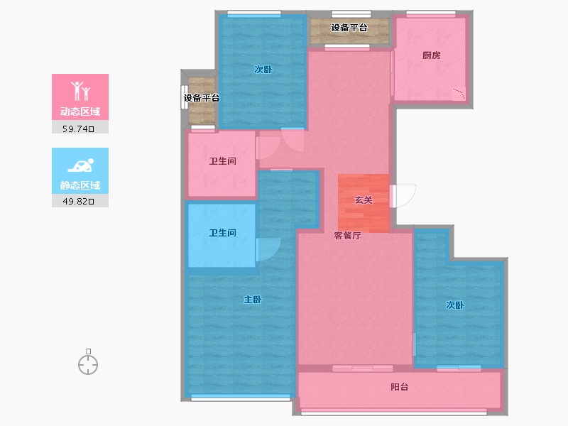 浙江省-舟山市-柳岸晓风花园-102.06-户型库-动静分区