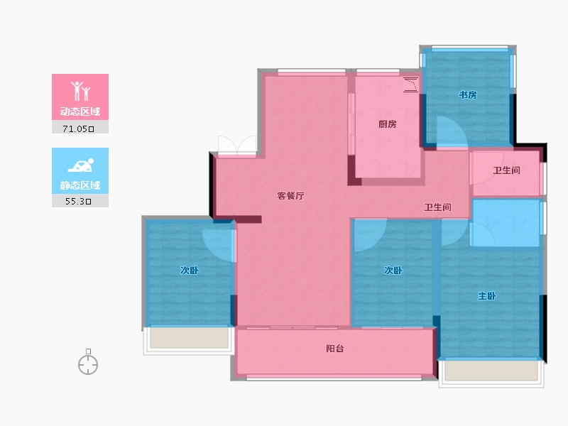 辽宁省-葫芦岛市-国鸿锦悦府-114.40-户型库-动静分区