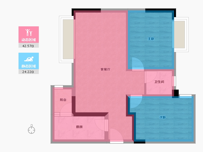 四川省-成都市-锦岸-58.71-户型库-动静分区