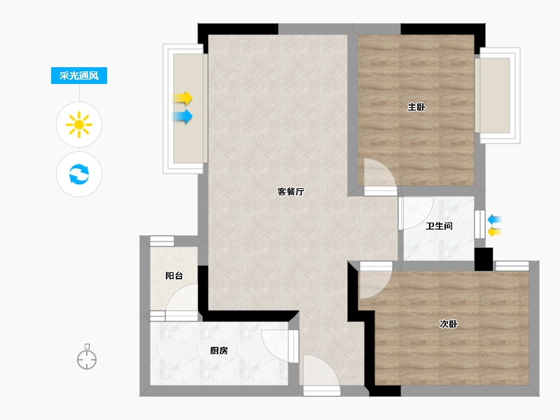 四川省-成都市-锦岸-58.71-户型库-采光通风