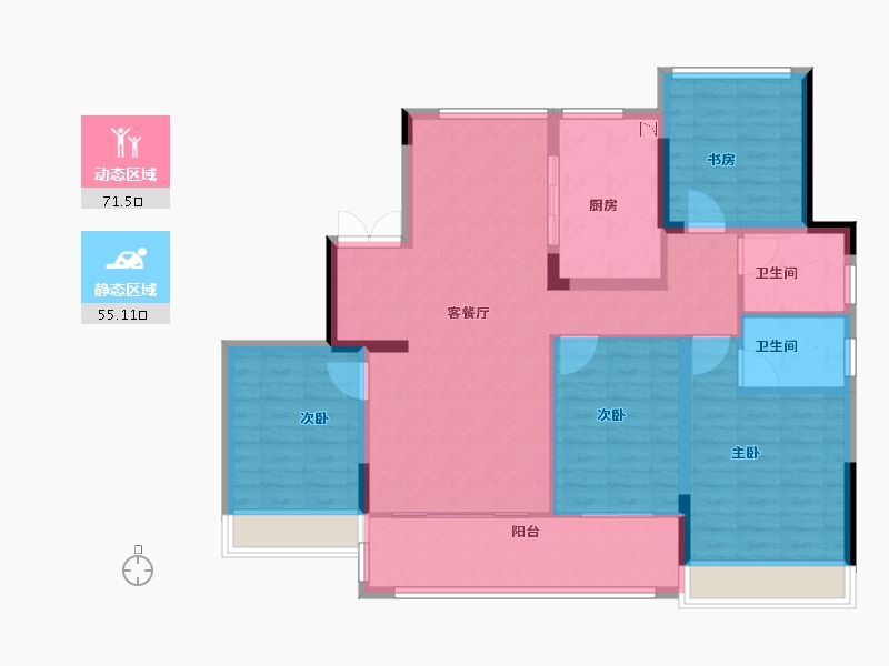 辽宁省-葫芦岛市-国鸿锦悦府-114.40-户型库-动静分区