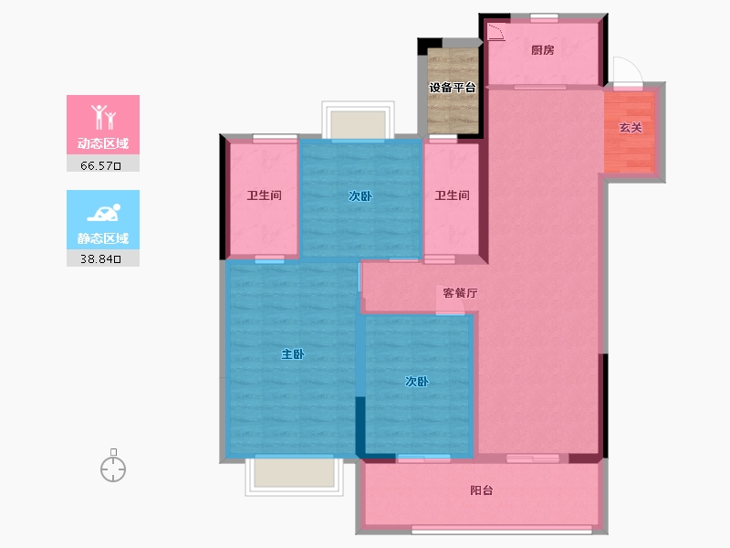 江苏省-常州市-美的・翰林府-97.39-户型库-动静分区